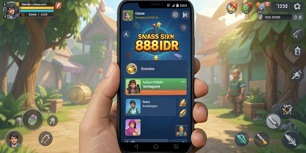 Tampilan utama 888IDR dengan fitur utilitas yang interaktif dan menarik.