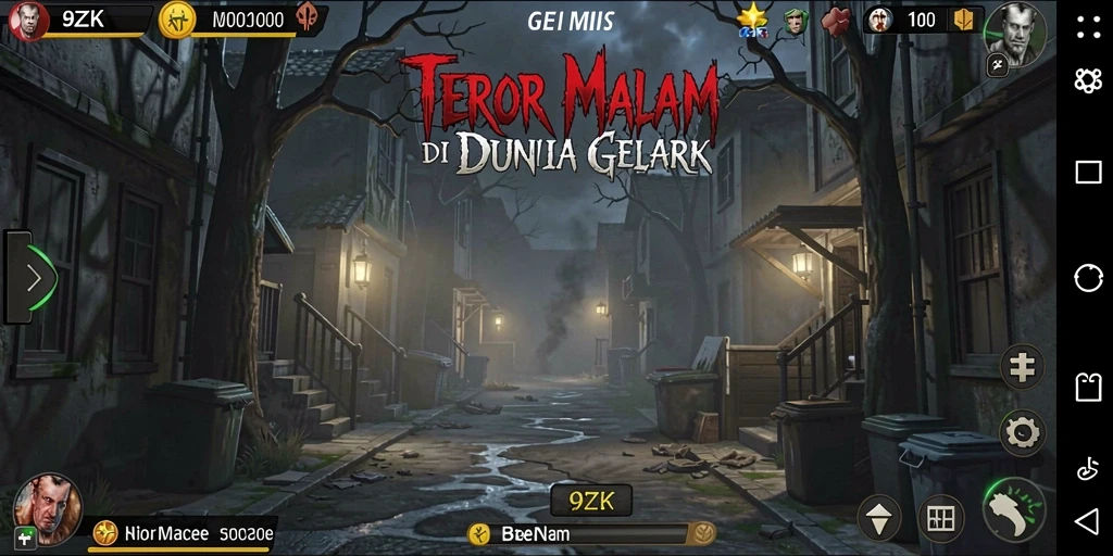 Tampilan gameplay 9ZK dengan suasana yang mencekam.
