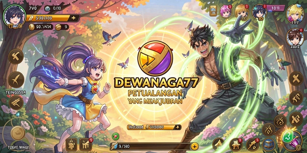 Tampilan gameplay DEWANAGA77 dengan karakter anime yang luar biasa.