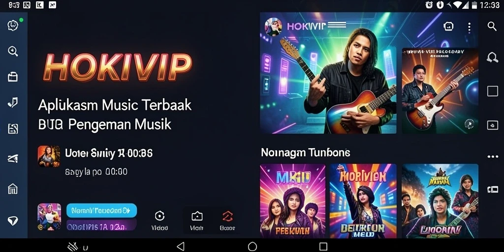 Tampilan gameplay HOKIVIP dengan berbagai pilihan lagu.