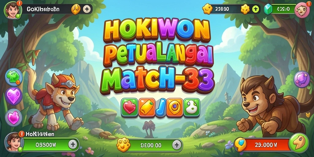 Tampilan menarik dari gameplay HOKIWON yang penuh warna.