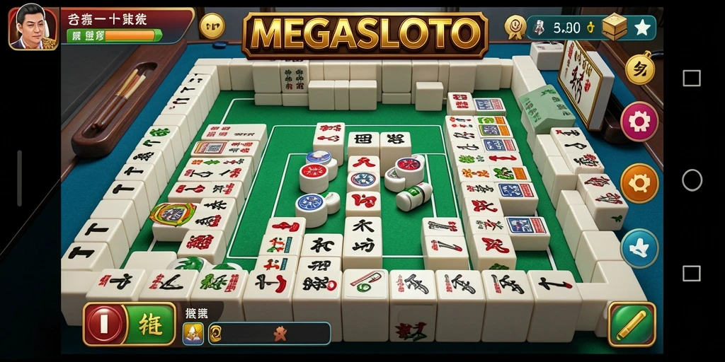 Tangkapan layar game MEGASLOTO dengan gameplay Mahjong yang menarik.