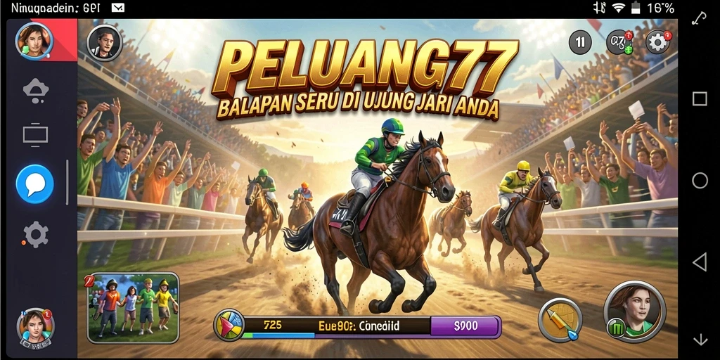 Tampilan gameplay menegangkan dengan mobil balap cepat dari PELUANG77.