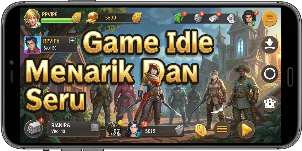 Tangkapan layar gameplay RPVIP6 yang menunjukkan aksi Idle yang seru.